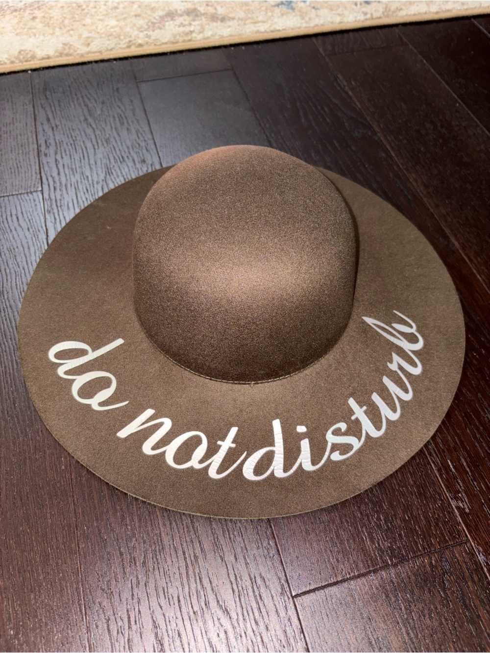 Do Not Disturb Olive Green Wide-Brim Hat